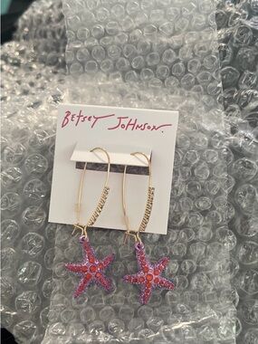 NEW Betsey Johnson Mermaid Jewels Starfish Dangle Earrings